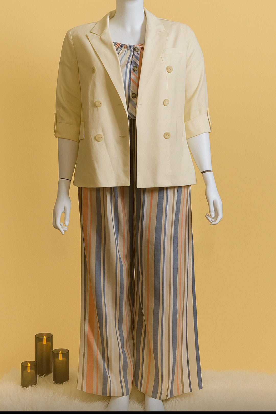 Sunset Stripes Off-Shoulder Jumpsuit