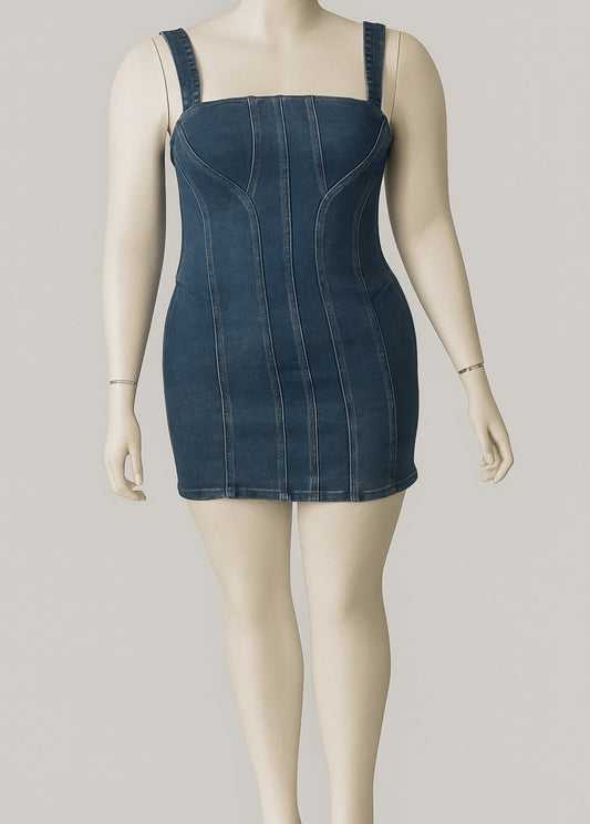 Denim Corset Style Mini Dress