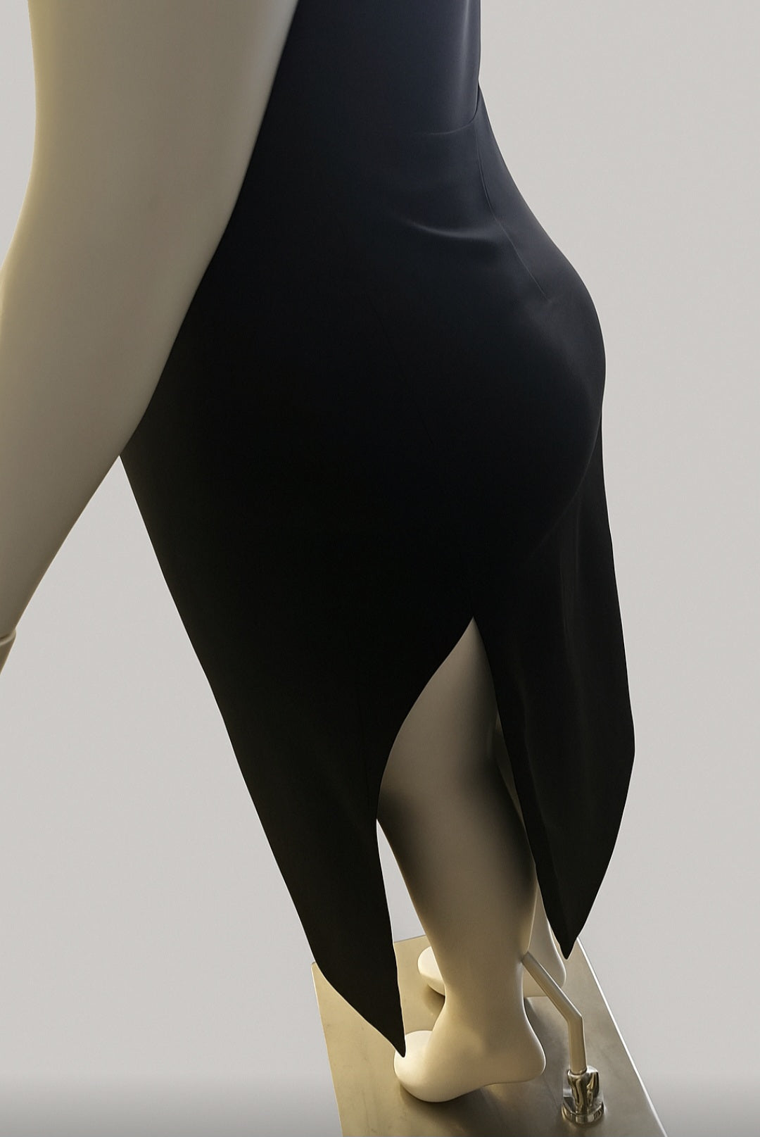 Midnight Keyhole Slit Midi Dress