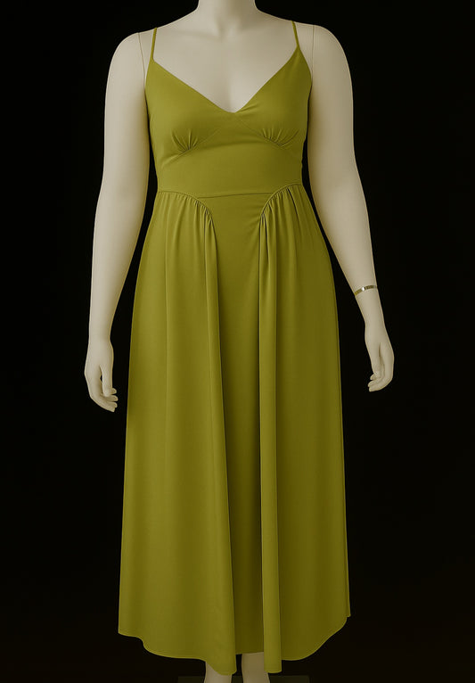 Olive Luxe Crisscross Back Maxi Dress