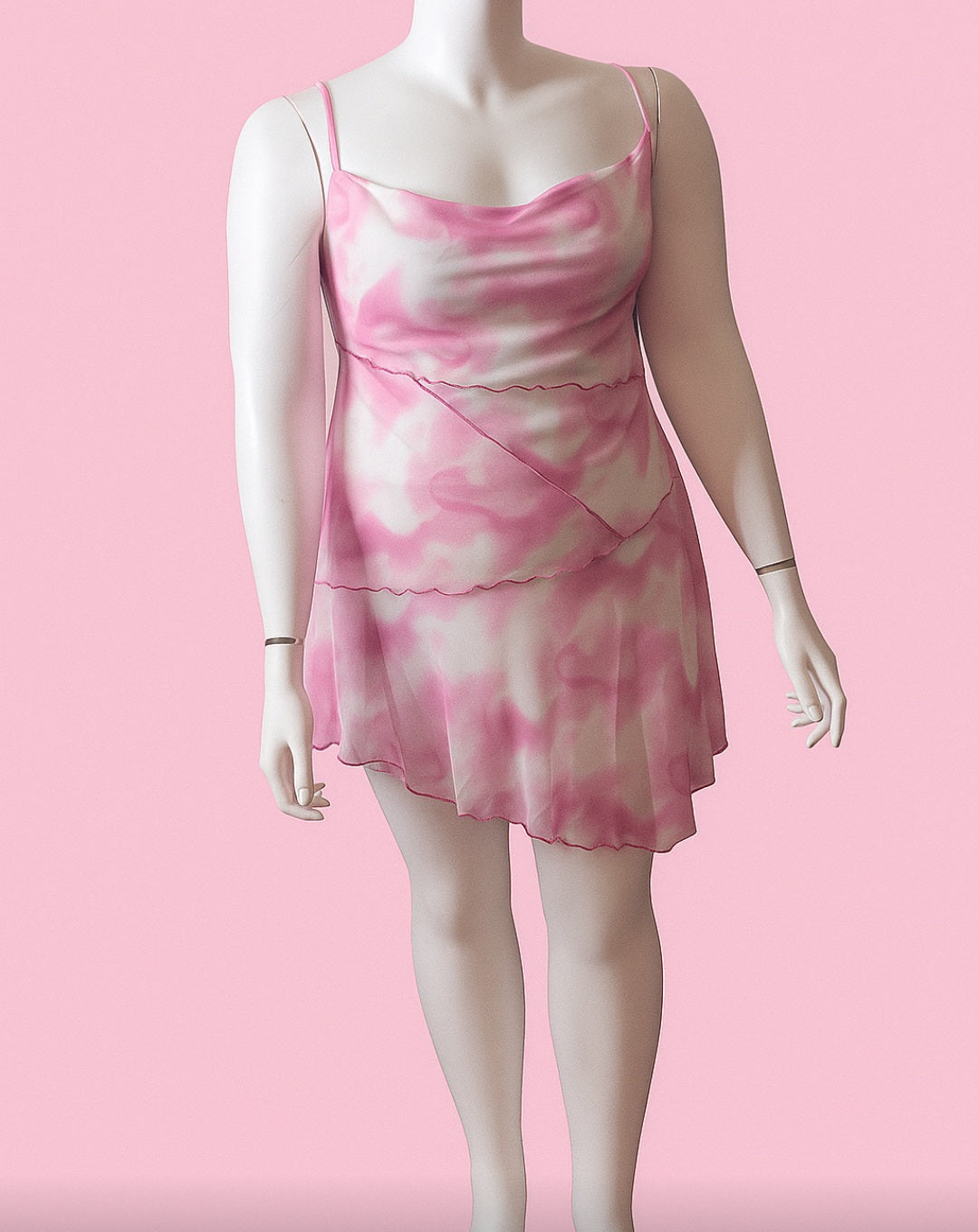 Blush Swirl Mesh Dress