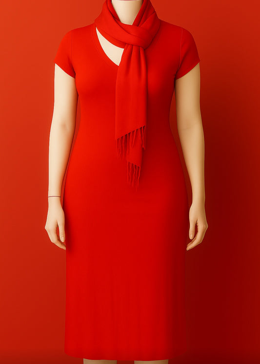 Classic Red Maxi Bodycon Dress