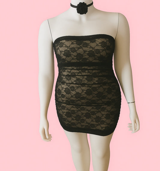 Midnight Strapless Lace