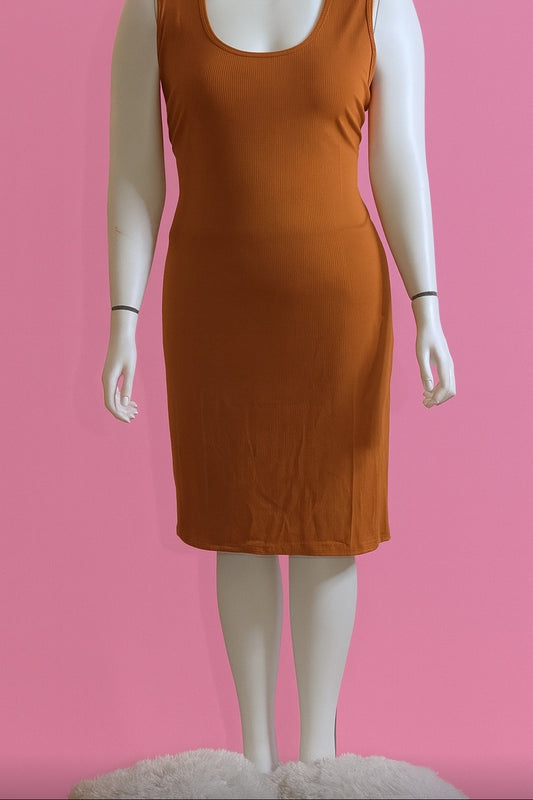 Ribbed Sleeveless Midi Dress