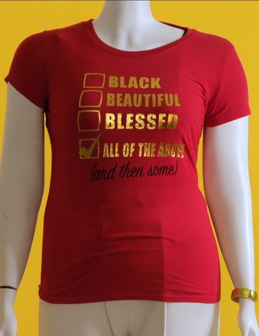 Black Beautiful Blessed Statement Tee