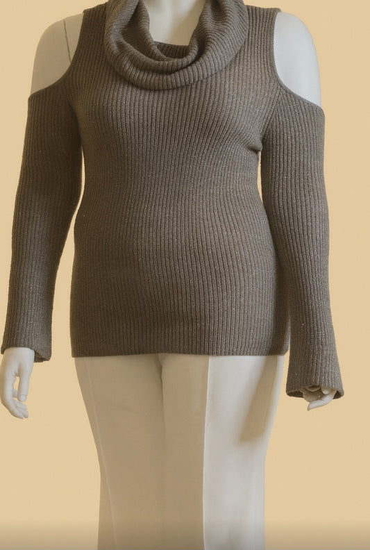 Cozy Cutout Cowl Neck Sweater