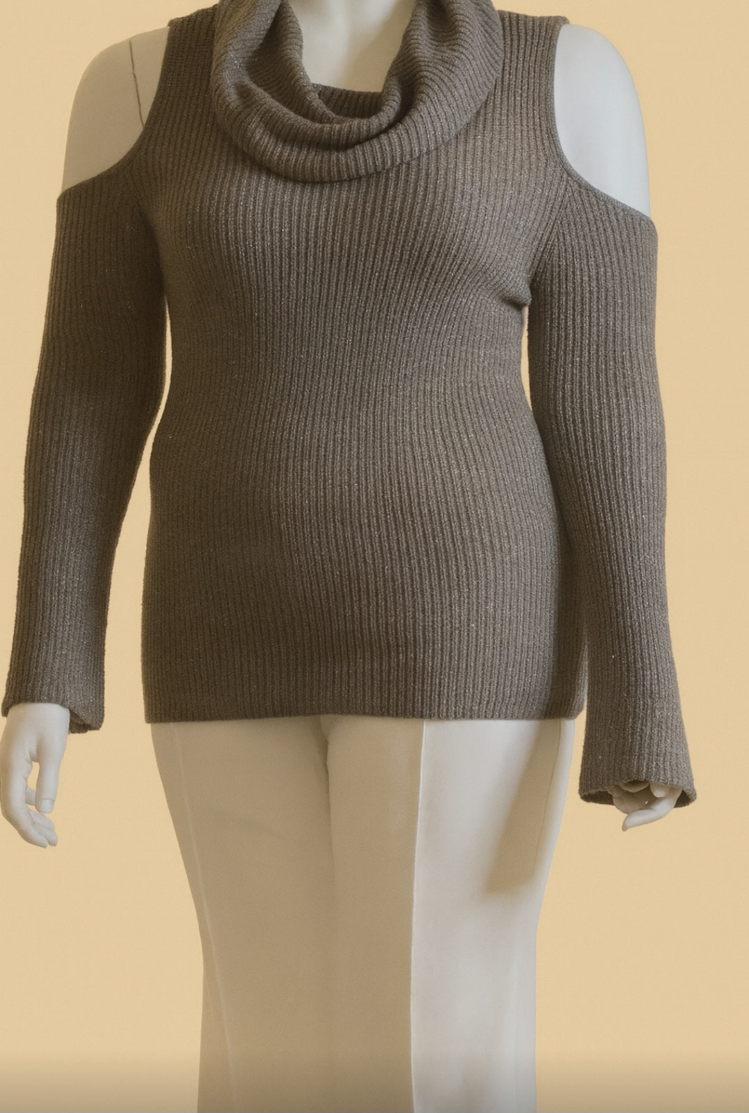 Cozy Cutout Cowl Neck Sweater