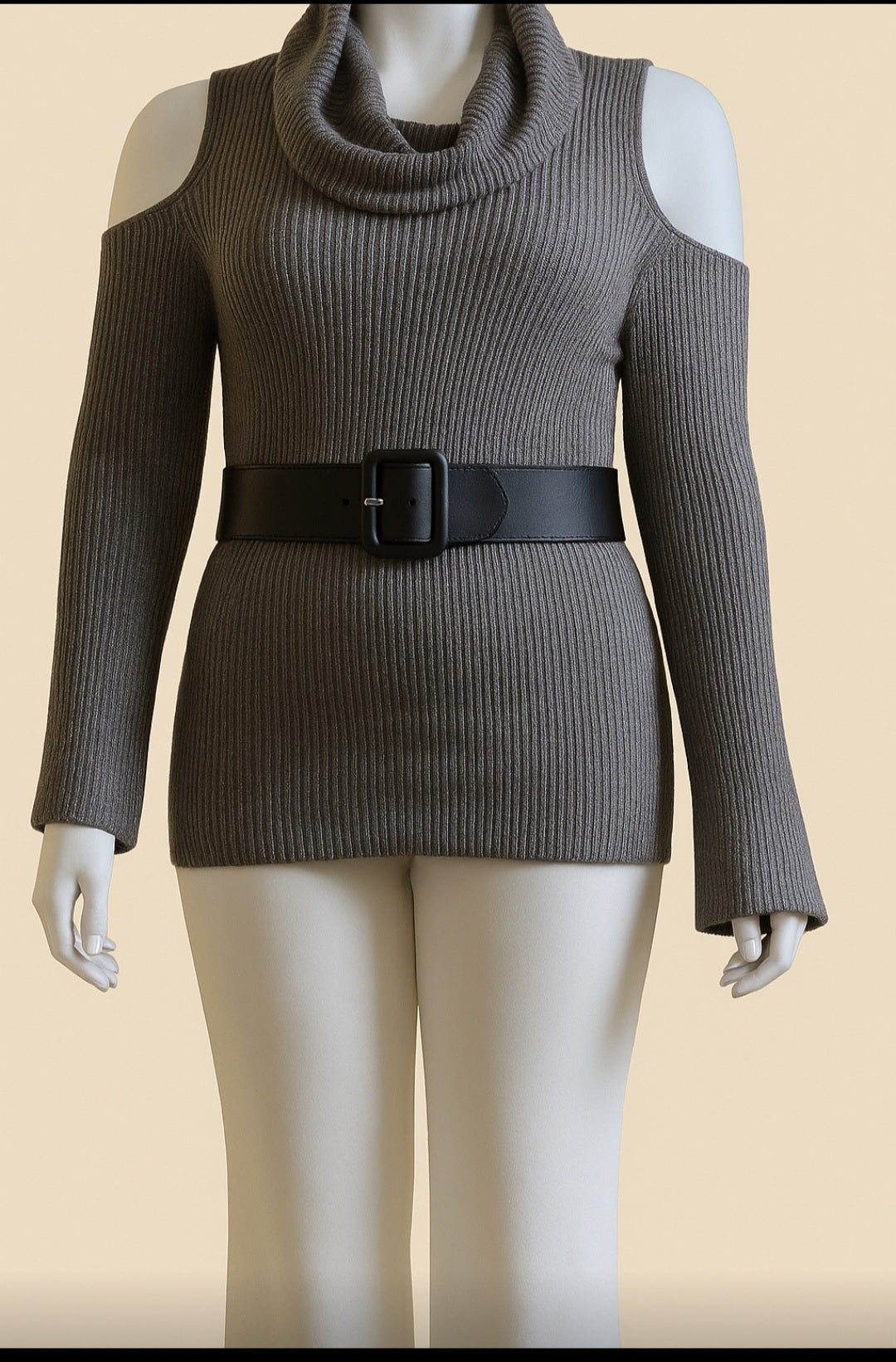 Cozy Cutout Cowl Neck Sweater