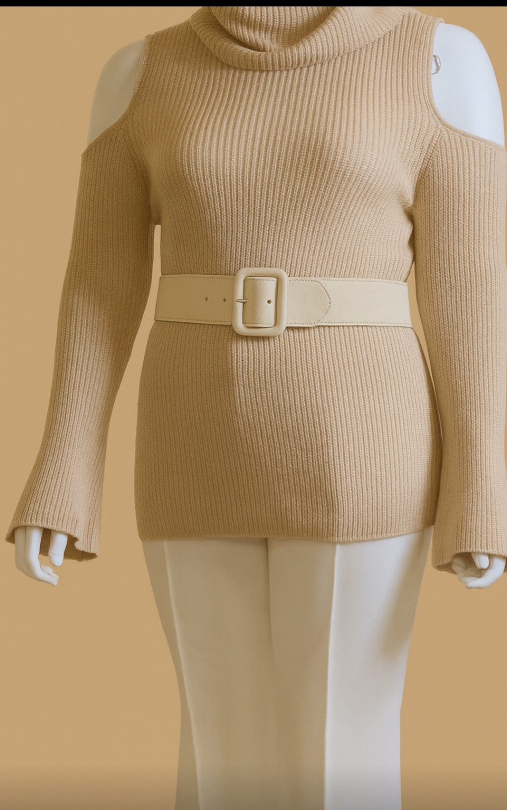Cozy Cutout Cowl Neck Sweater