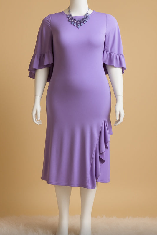 Lavender Grace Cape Detail Dress