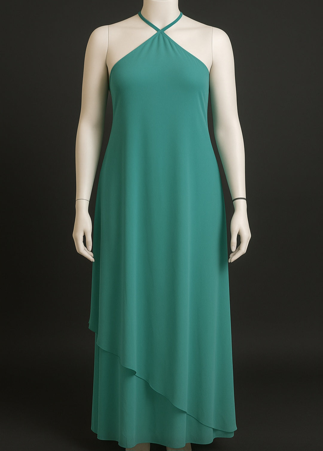 Emerald Elegance Halter Maxi Dress