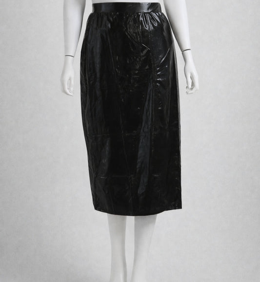 Midnight Faux Leather Midi Skirt