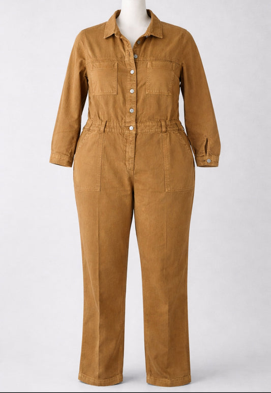 Mustard Utility Denim Jumpsuit