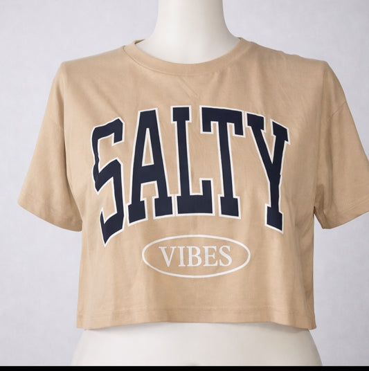 Salty Vibes Cropped Graphic Tee