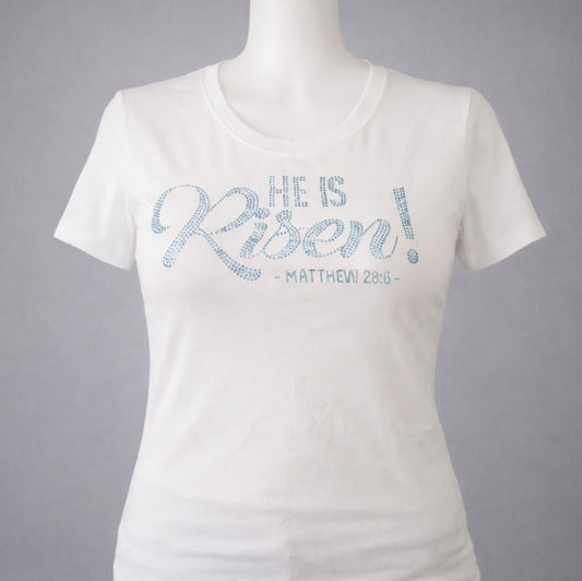 He Is Risen Rhinestone Faith Tee