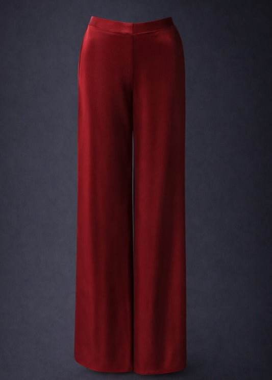 Crimson Wide Leg Pull On Pants