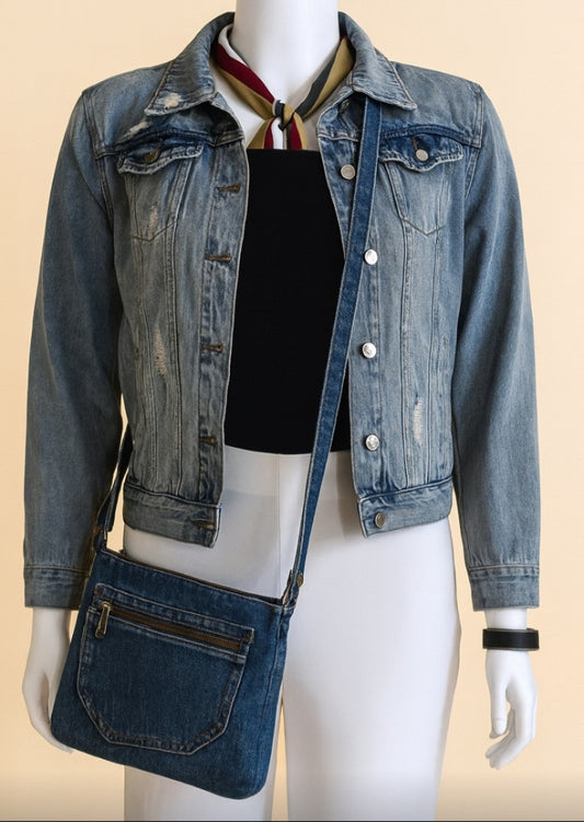 Classic Distressed Denim Jacket