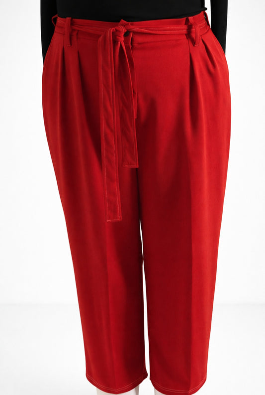 High Waisted Belted Wide Leg Pants