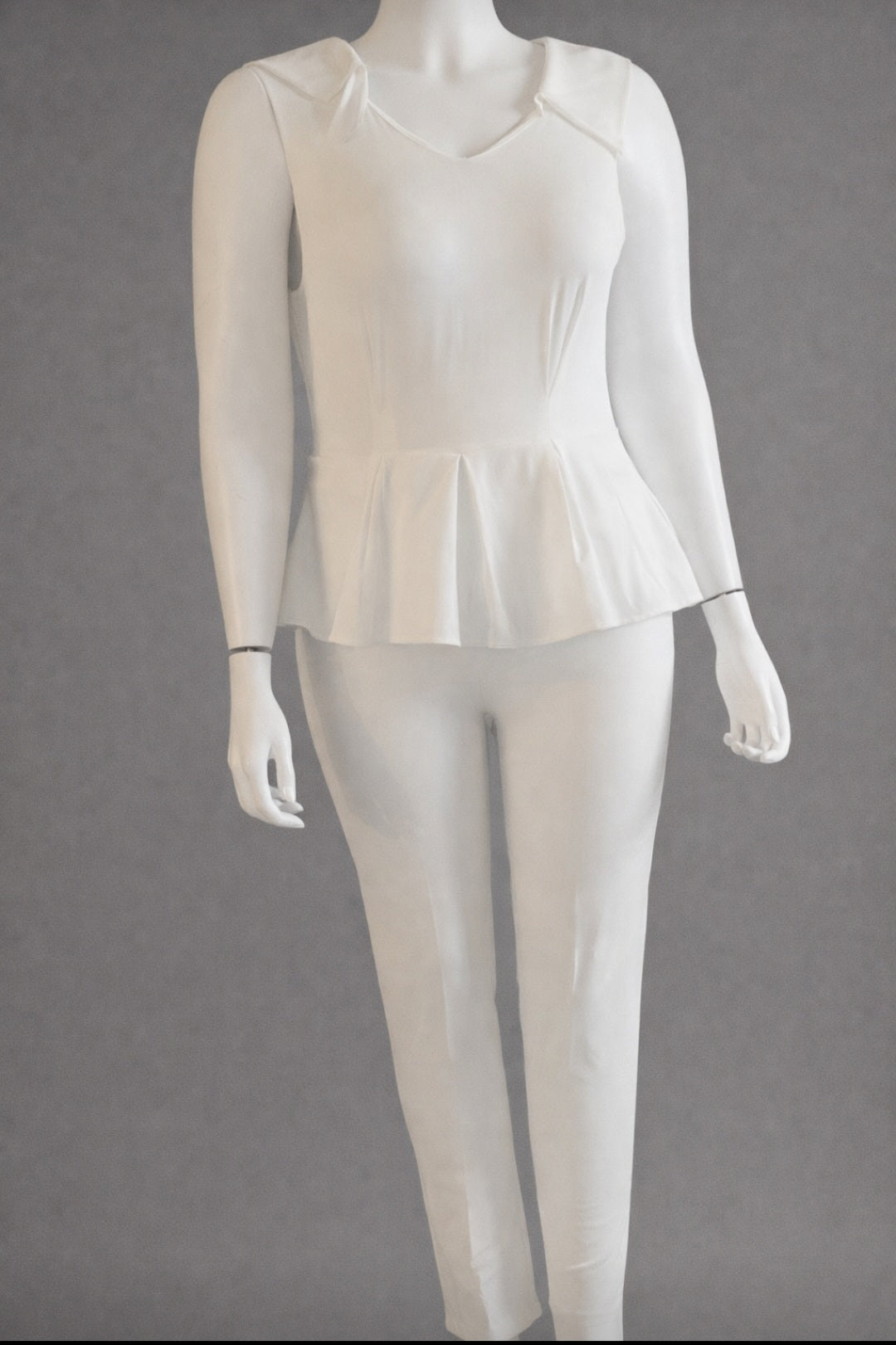 White Elegance Peplum Jumpsuit