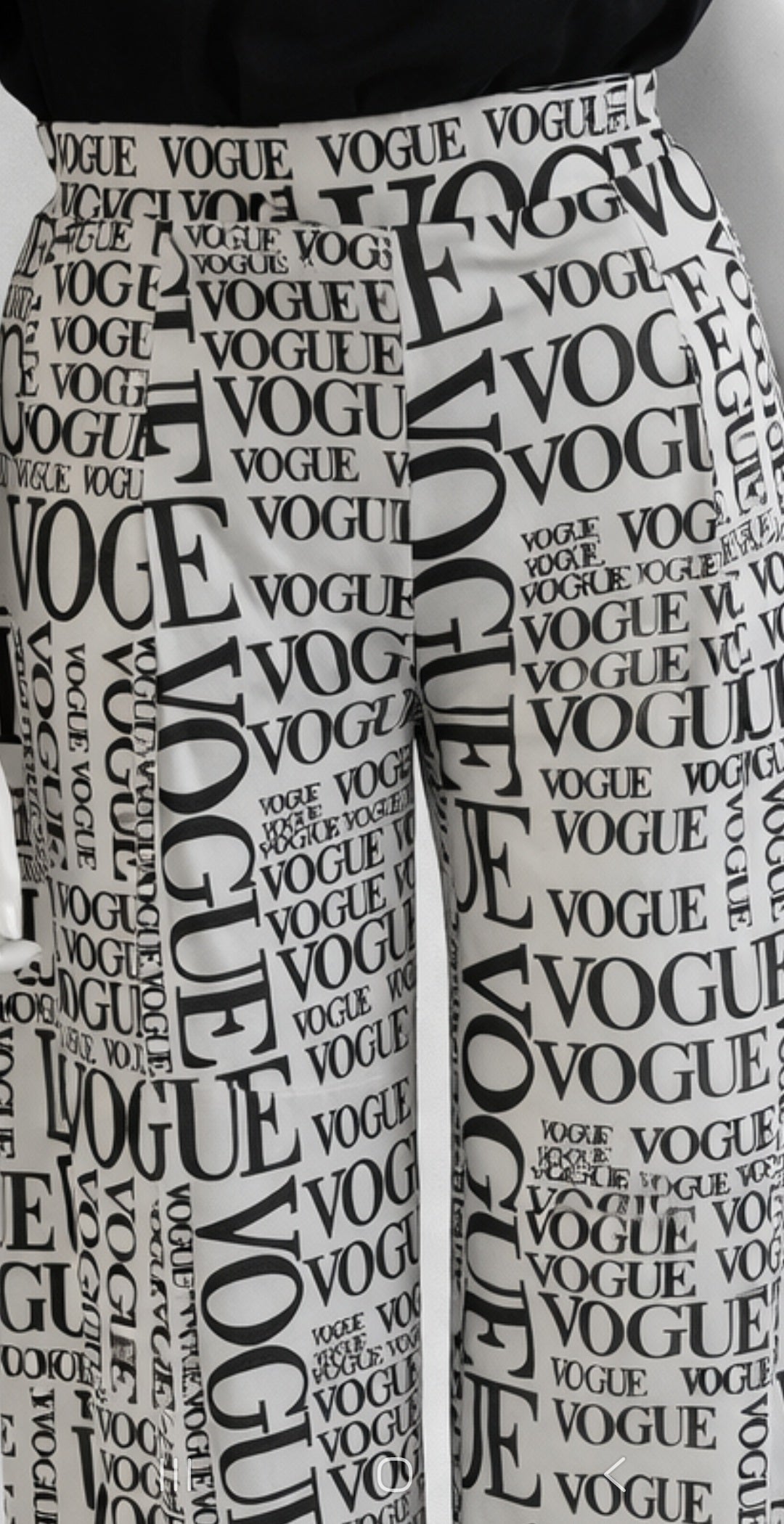 Vogue Print Wide Leg Pull On Pants