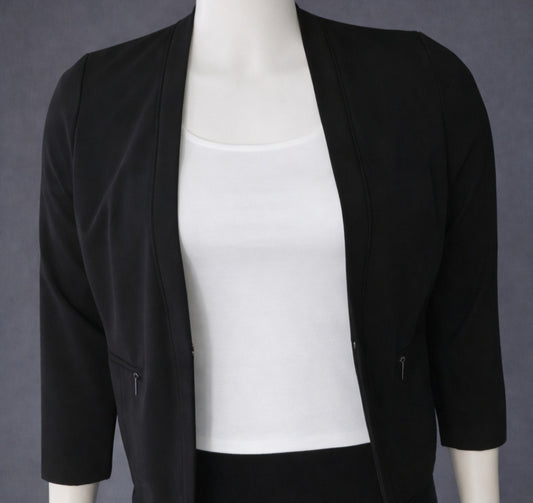 Classic Black Zip Pocket Tailored Jacket